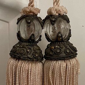 (2) Ivory Curtain Tie-Back Tassels